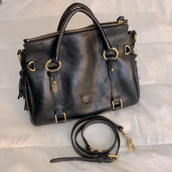 Dooney & Bourke Handbags - Dooney & Bourke Florentine Small Satchel/Crossbody Handbag. Black. EC.